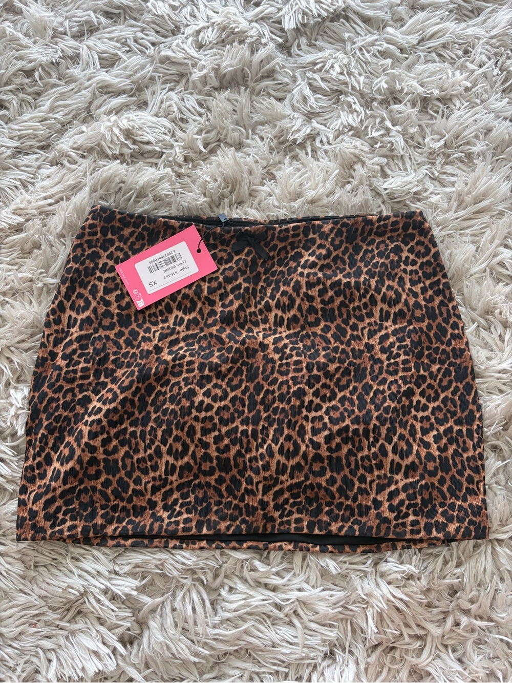 Edikted Leopard Print Mini Skirt in Brown and Black